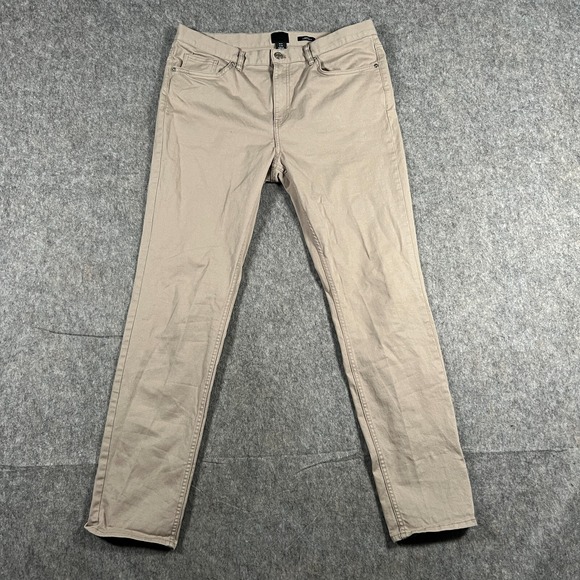 H&M Men's Chino Pants Size 34 Beige Tan Khakis Slim Fit Straight Leg Flat Front‎ - Picture 1 of 7